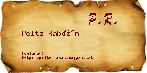 Peitz Rabán névjegykártya